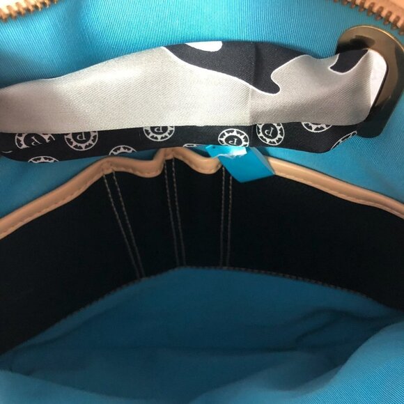 Parazul Orca Scarf Cross Body Bag Leather Purse Black & Tan - Picture 6 of 14